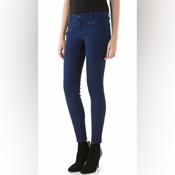 J Brand| ‘Zoey’ Deep Blue Denim Triple Zipper Skinny Jeans Sz 24 - Picture 7 of 7